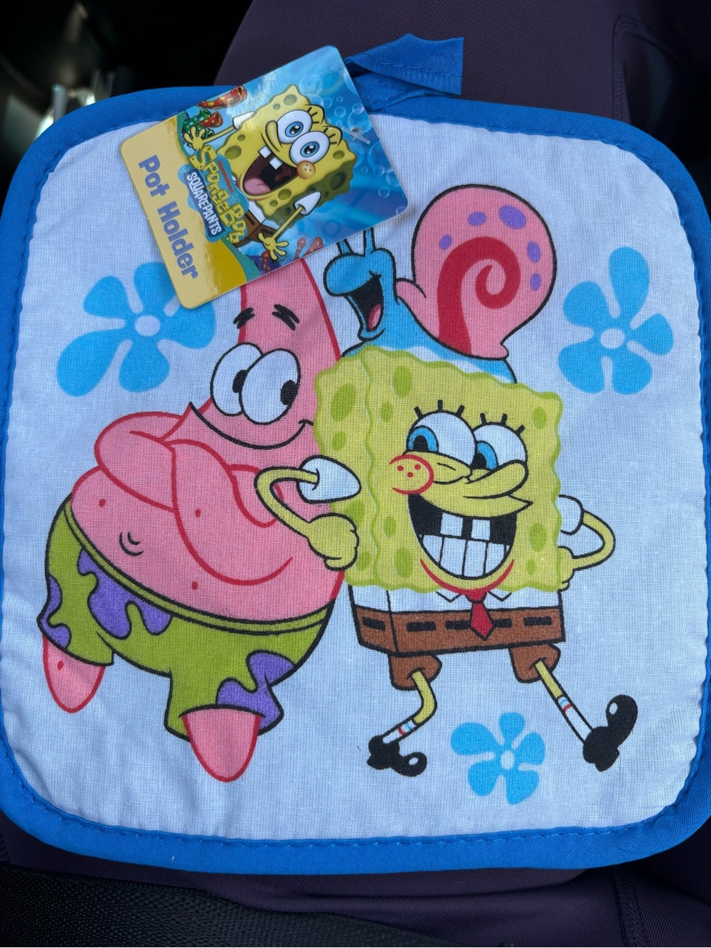 Nickelodeon SpongeBob & Patrick Pot Holder Blue White Pink Yellow